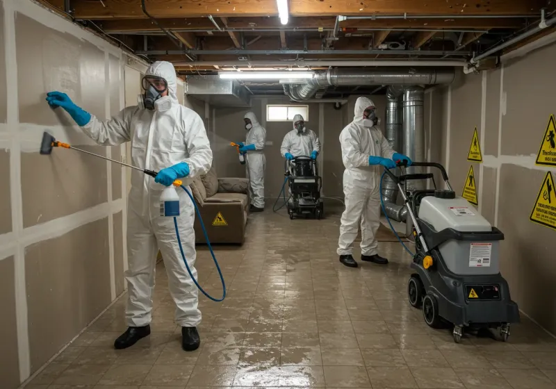 Basement Moisture Removal and Structural Drying process in Grifton, NC